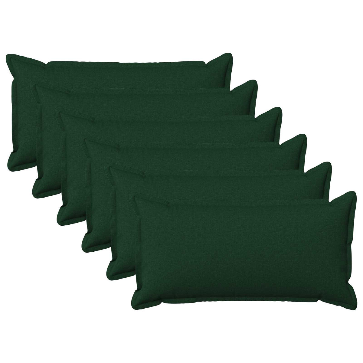 Kussen met kussen HOUTEN 6 st Donkergroen Faux Linnen