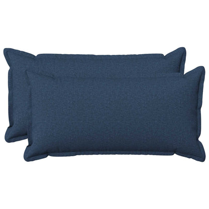 Kussen met kussen HOUTEN 2 st Blauw Faux Linnen