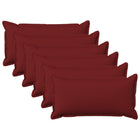 Sierkussens wijnrood 40x70 cm set van 6 faux linnen