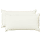 Kussen 40x70 cm wit faux linnen set van 2