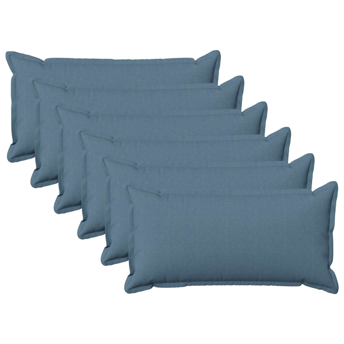 Kussen met kussen HOUTEN 6 st Jeans Blauw Faux Linnen