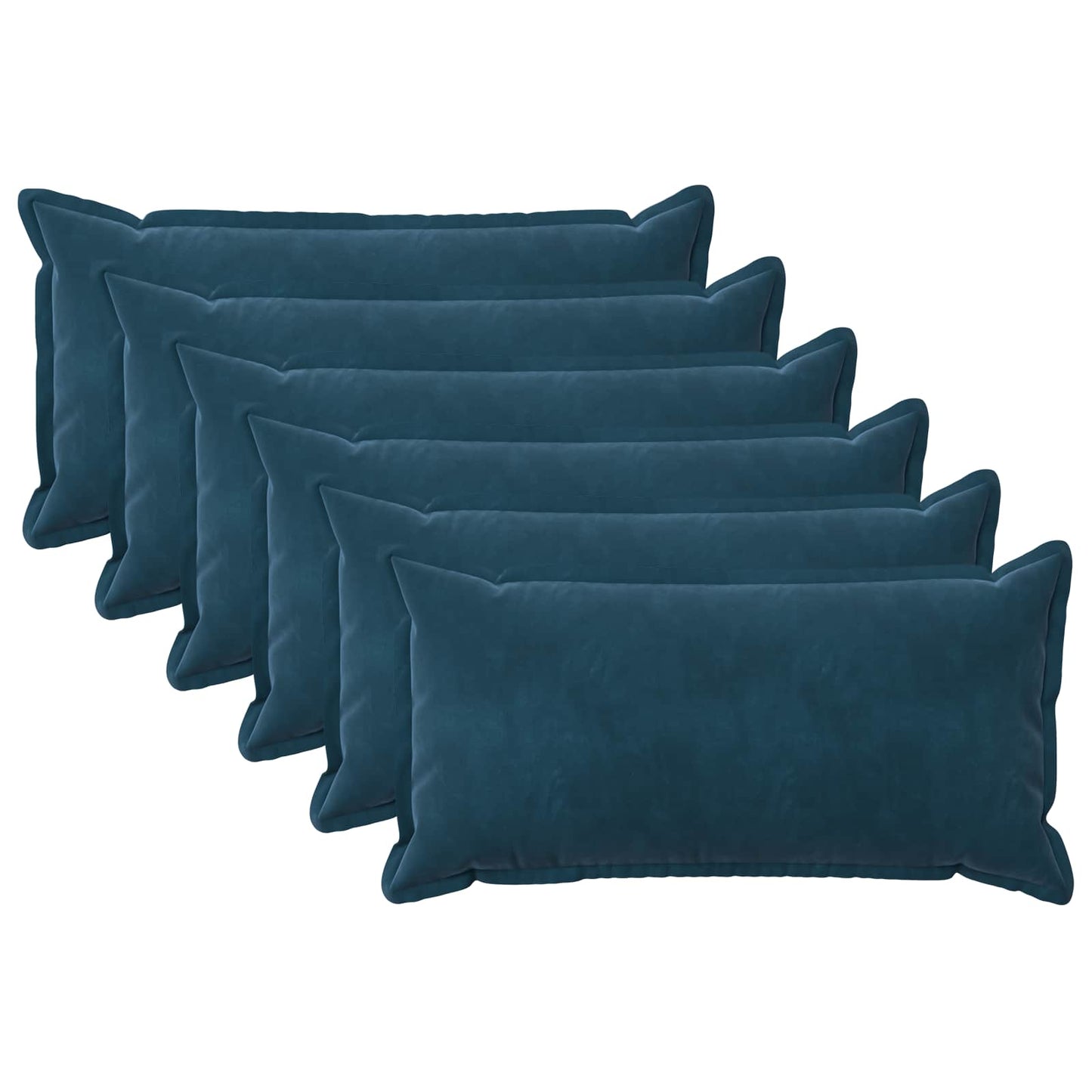Kussen met kussen HOUTEN 6 st Blauw fluweel
