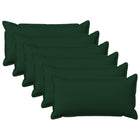 Kussenset 6 st donkergroen 40x80 cm faux linnen