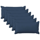 Sierkussens set van 6 blauw faux linnen 40x80 cm