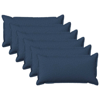 Kussen met kussen HOUTEN 6 st Blauw Faux Linnen