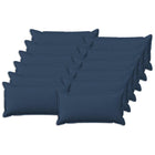 Sierkussens blauw faux linnen 40x80 cm set van 12