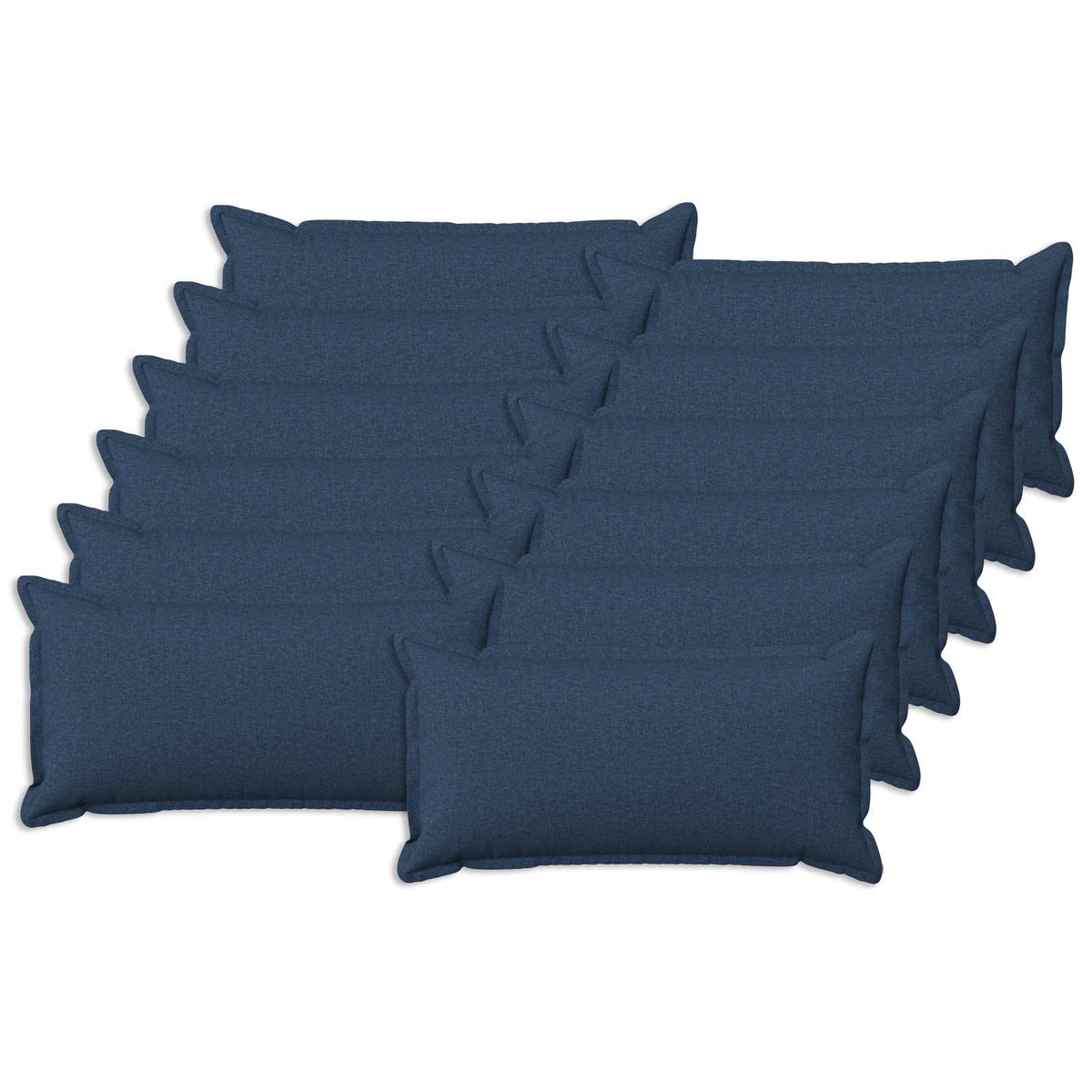 Kussen met kussen HOUTEN 12 st Blauw Faux Linnen