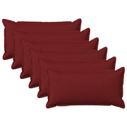Kussenset 6 stuks faux linnen wijnrood 40x80 cm