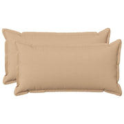 Sierkussen 40x80 cm crèmekleurig faux linnen set van 2