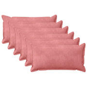 Sierkussens roze fluweel 40x80 cm set van 6
