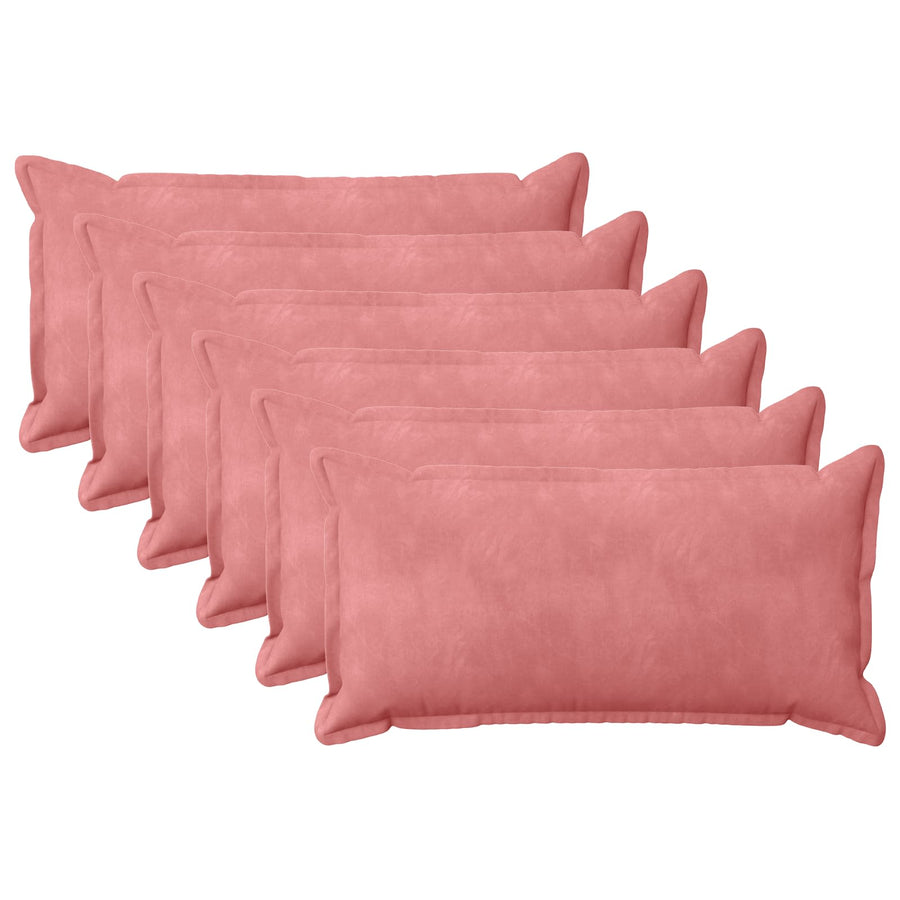 Kussen met kussen HOUTEN 6 st Roze fluweel