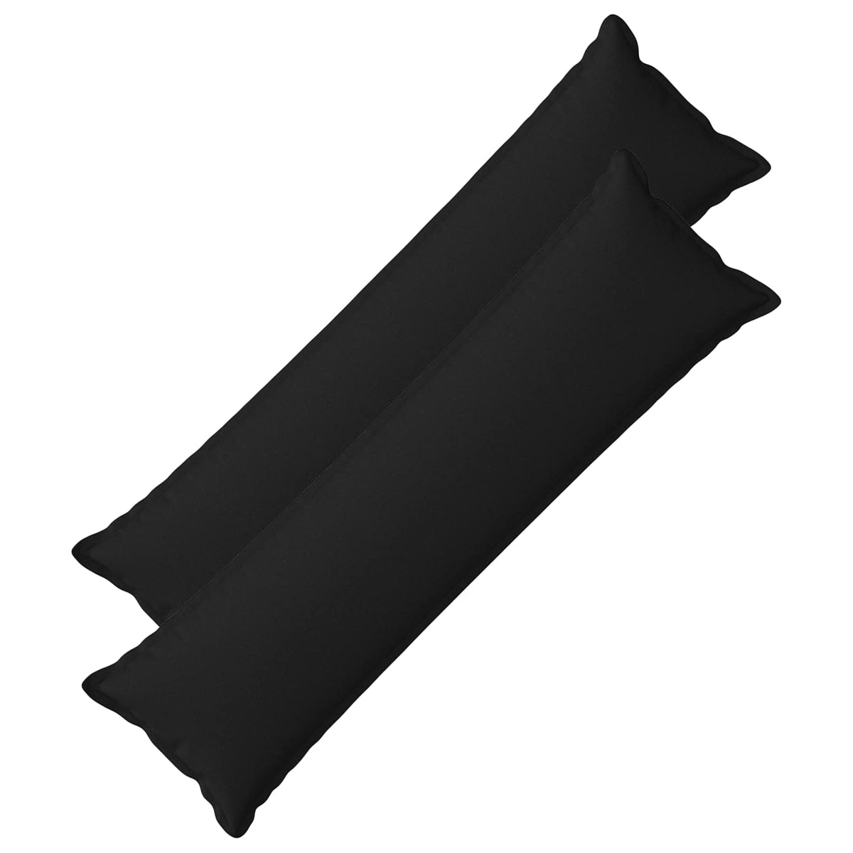 Kussen met kussen HOUTEN 2 st Zwart Faux Linnen