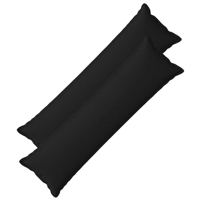 Kussen met kussen HOUTEN 2 st Zwart Faux Linnen