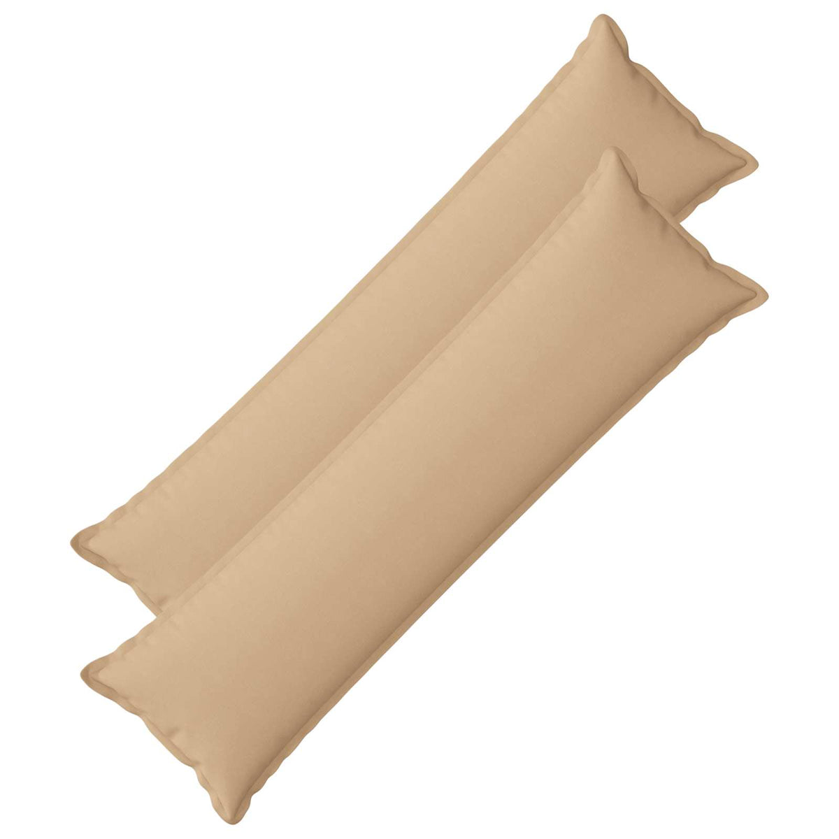 Kussen met kussen HOUTEN 2 st Crèmekleurig Faux Linnen