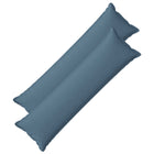Kussenset 2 stuks langwerpig 40x145 cm jeansblauw faux linnen