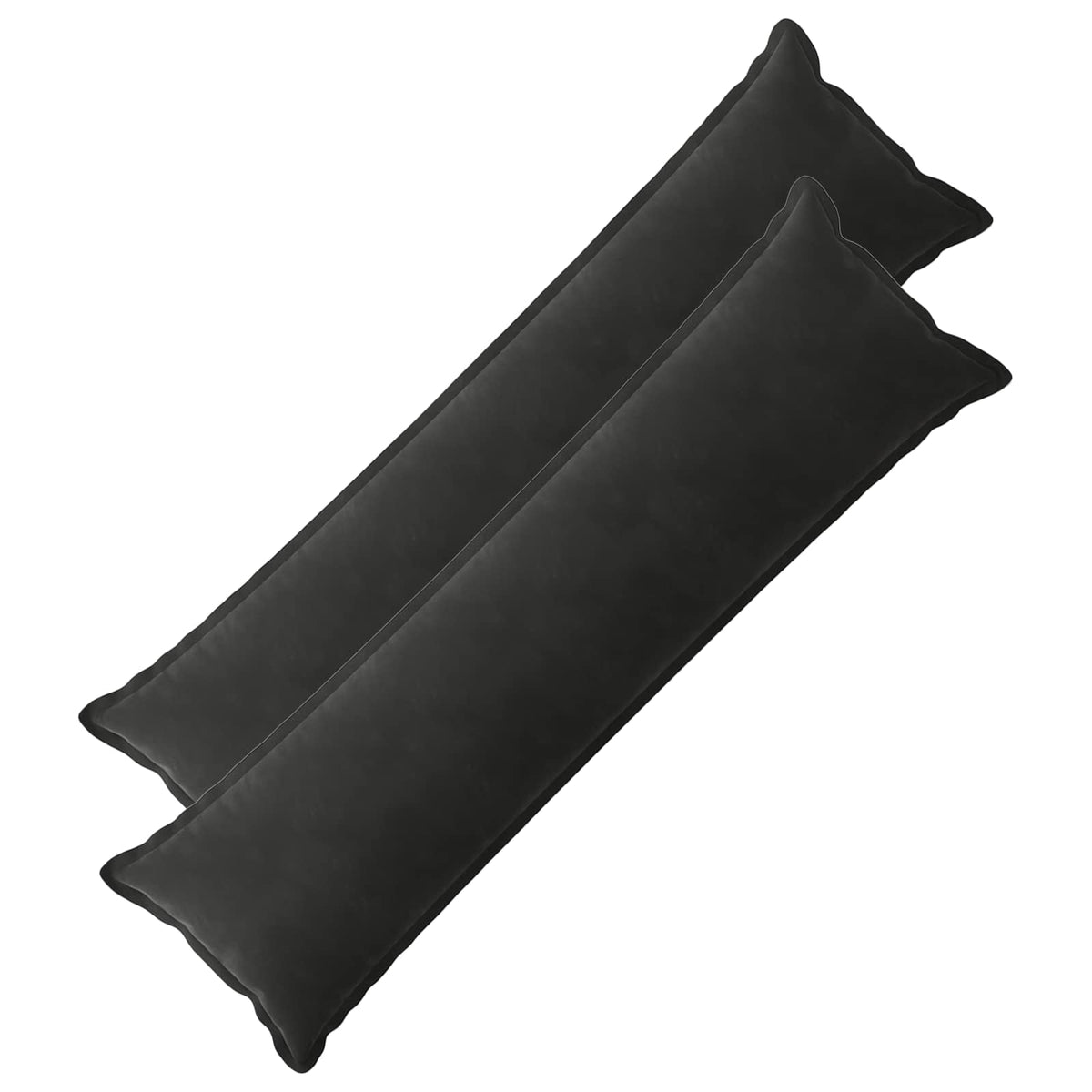 Kussen met kussen HOUTEN 2 st Zwart fluweel