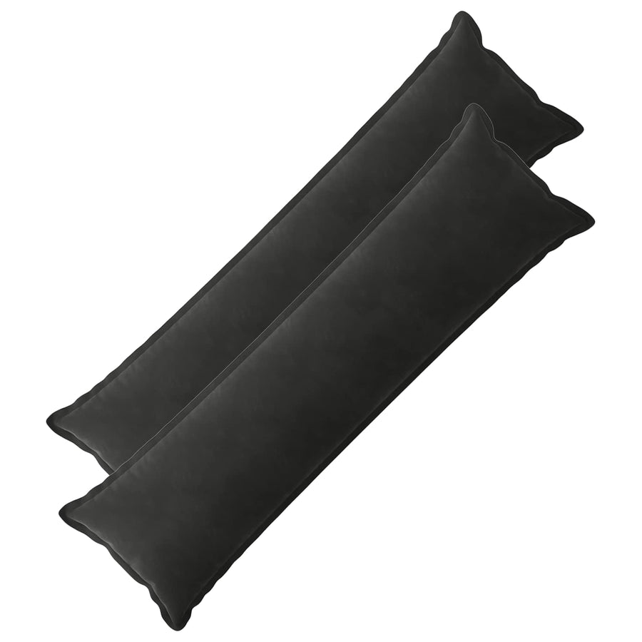 Kussen met kussen HOUTEN 2 st Zwart fluweel