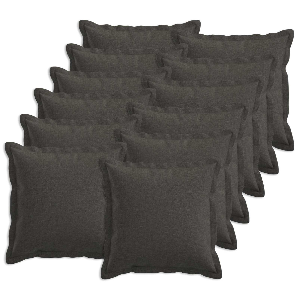Kussen met kussen HOUTEN 12 st Donkergrijs Faux Linnen