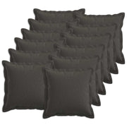 Sierkussen 45x45 cm donkergrijs faux linnen set 12 stuks