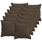 Sierkussens taupe faux linnen 45x45 cm set van 12
