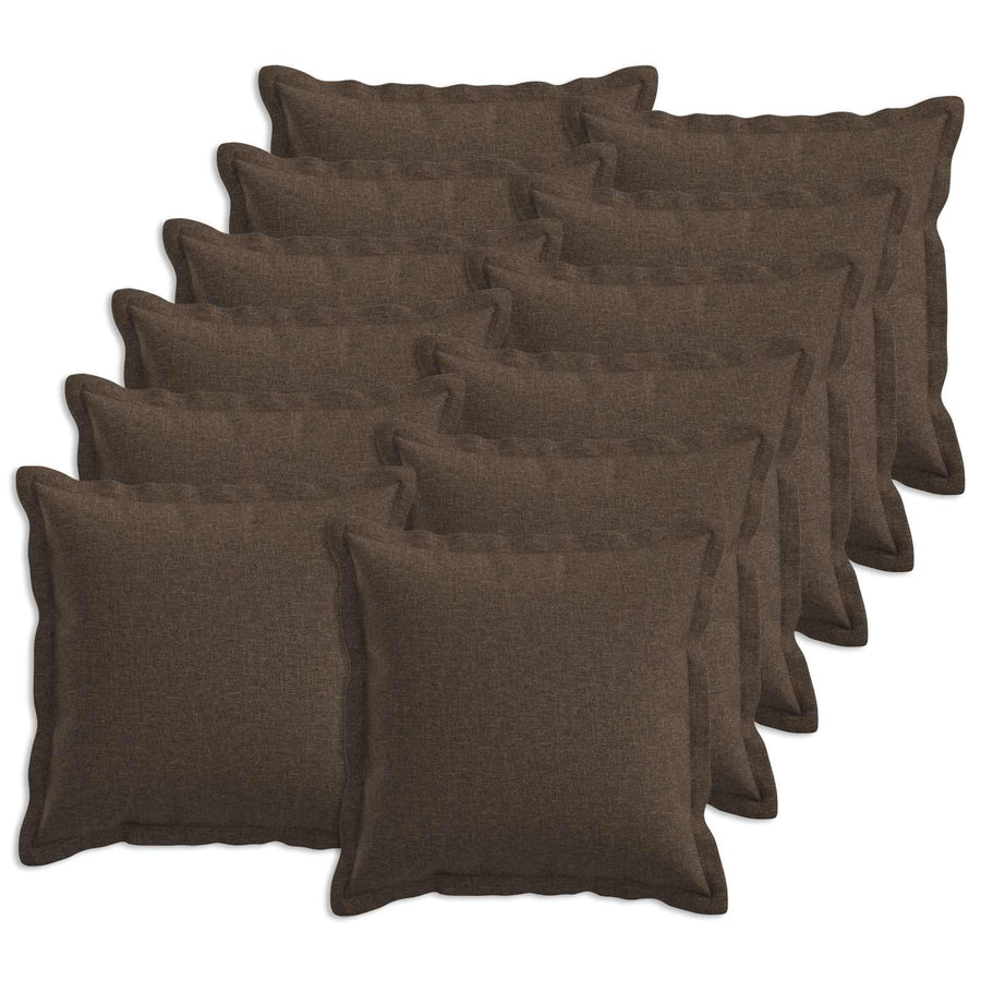 Kussen met kussen HOUTEN 12 st Taupe Faux Linnen