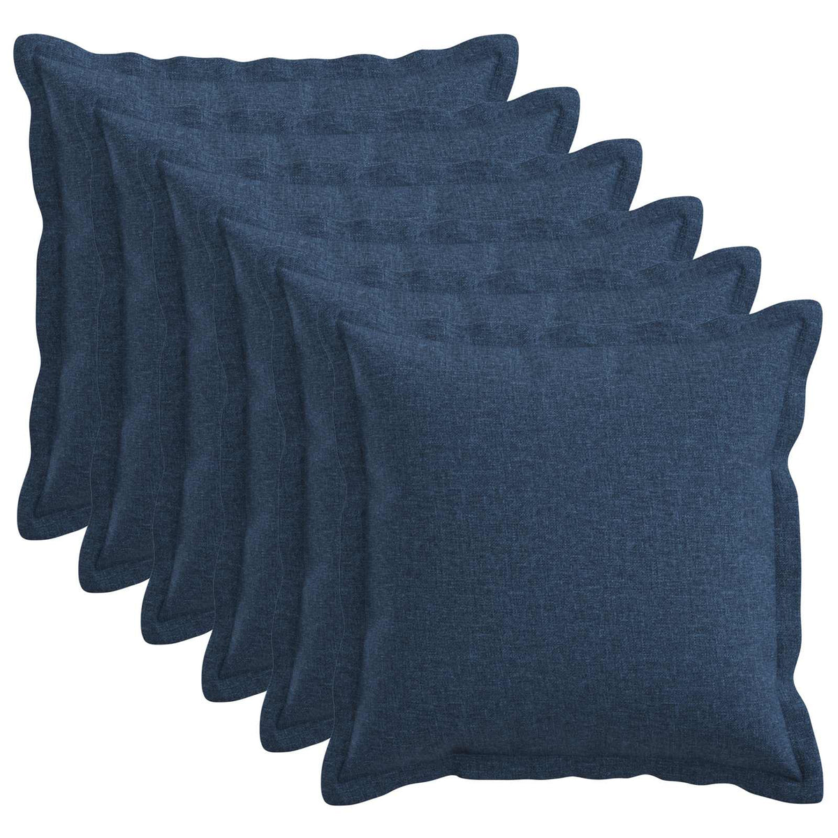Kussen met kussen HOUTEN 6 st Blauw Faux Linnen