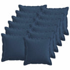 Sierkussens blauw faux linnen 45x45 cm set van 12