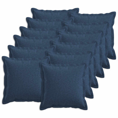 Kussen met kussen HOUTEN 12 st Blauw Faux Linnen