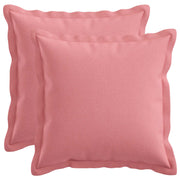 Kussen set 2 st roze 45x45 cm faux linnen