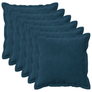 Sierkussens blauw fluweel 45x45 cm set van 6