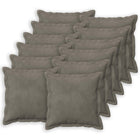 Kussenset 12 stuks 45x45 cm lichtgrijs fluweel