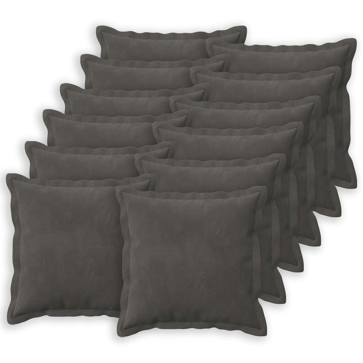 Kussen met kussen HOUTEN 12 st Donkergrijs fluweel