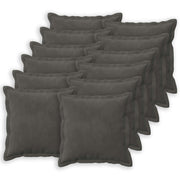 Kussens set 12 stuks donkergrijs fluweel 45x45 cm