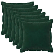 Kussens set 6 stuks donkergroen fluweel 45x45 cm