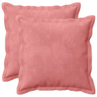 Kussen 45x45 cm roze fluweel 2 stuks