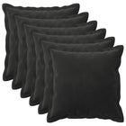 Kussenset 6 st zwart fluweel 45x45 cm