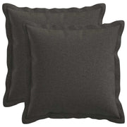 Kussen 50x50 cm donkergrijs faux linnen (set van 2)
