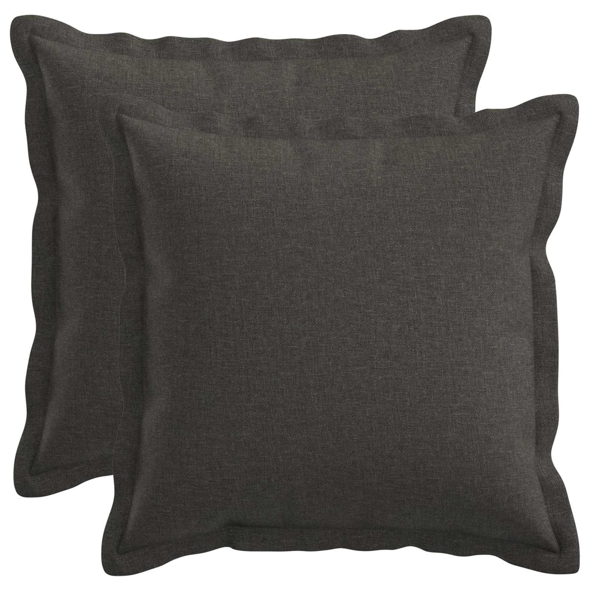 Kussen met kussen HOUTEN 2 st Donkergrijs Faux Linnen