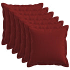 Sierkussens wijnrood faux linnen 6 st 50x50 cm