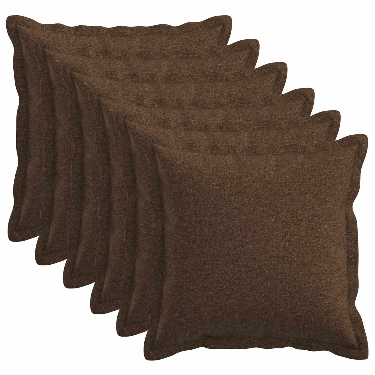 Kussen met kussen HOUTEN 6 st Bruin Faux Linnen