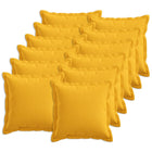 Sierkussens set 12x lichtgeel faux linnen 50x50 cm