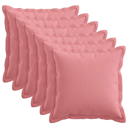Kussen met kussen HOUTEN 6 st Roze Faux Linnen