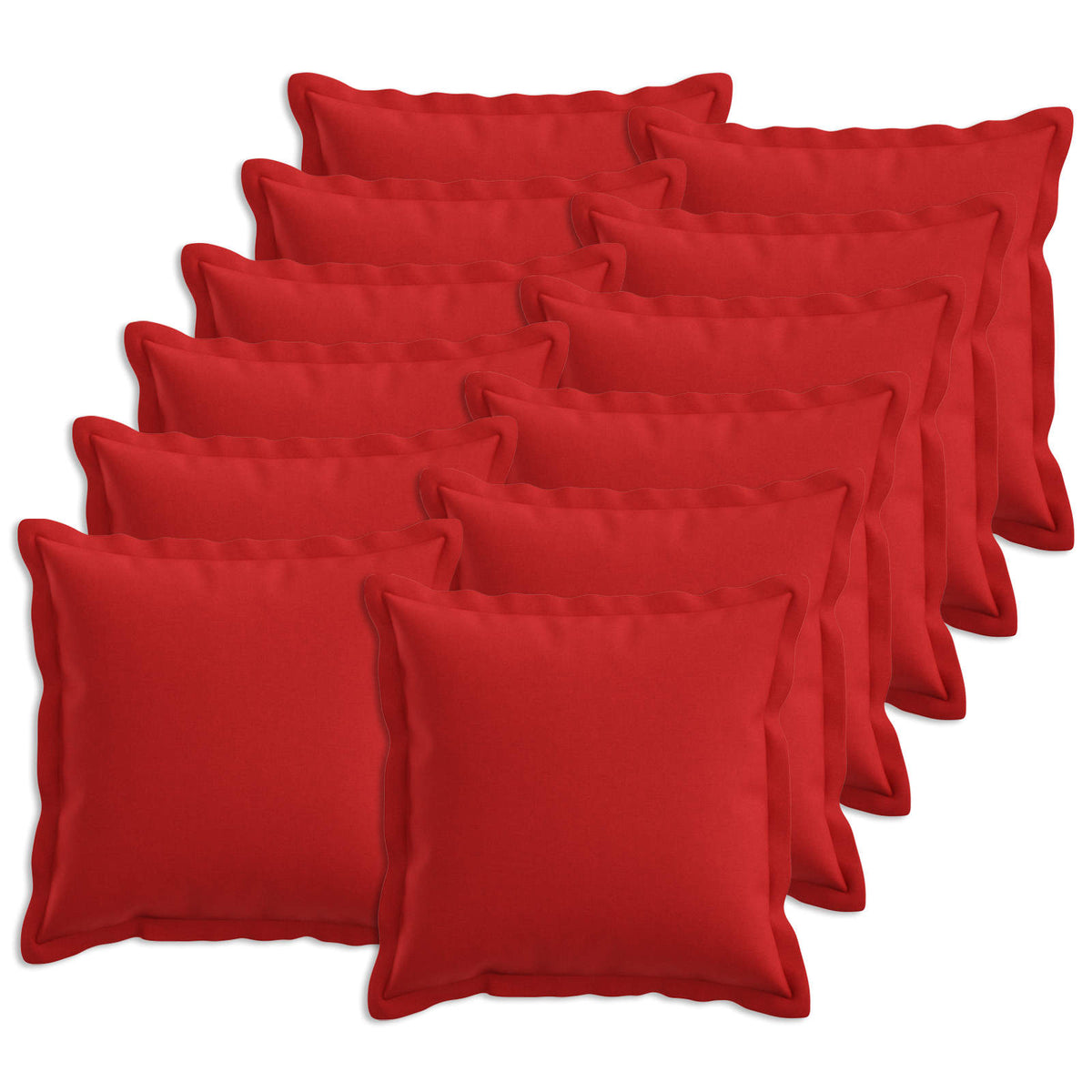 Kussen met kussen HOUTEN 12 st Rood Faux Linnen
