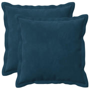 Kussen blauw fluweel 50x50 cm set van 2