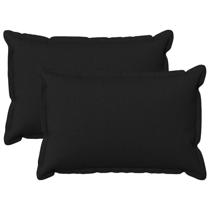 Kussen met kussen HOUTEN 2 st Zwart Faux Linnen