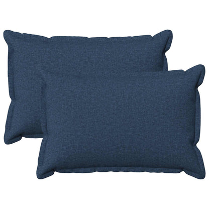 Kussen met kussen HOUTEN 2 st Blauw Faux Linnen