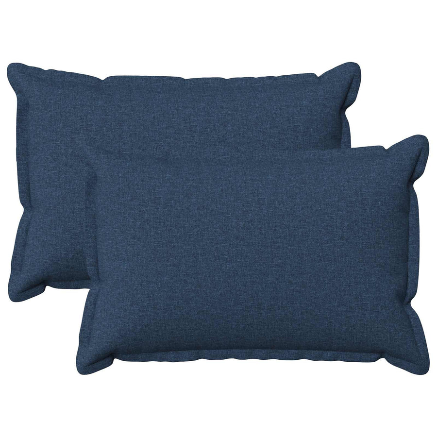 Kussen met kussen HOUTEN 2 st Blauw Faux Linnen