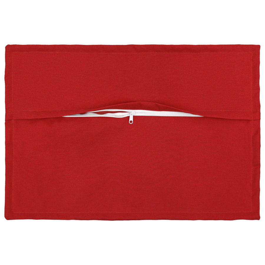 Kussen met kussen HOUTEN 2 st Rood Faux Linnen