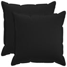 Sierkussen set 2x zwart 55x55 cm faux linnen