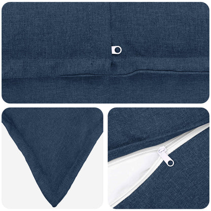 Kussen met kussen HOUTEN 2 st Blauw Faux Linnen